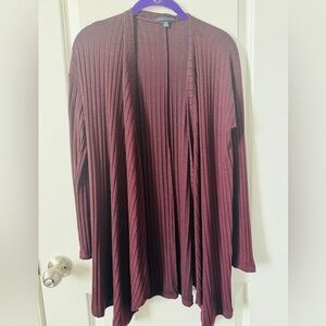 American Eagle Open Front Size Small Black/Red Burgundy Women's Sweater